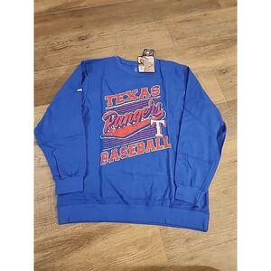 Men's‎ Stitches Royal Texas Rangers Lightweight Large Crew Sweatshirt